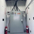 CAT generator enclosure breaker with fire suppression